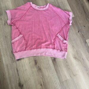 Pink Women’s Shirt with Pocket Details